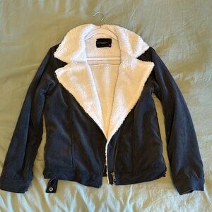 Navy/dark gray Sherpa lined jacket